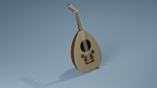 Low Poly Oud instrument preview image